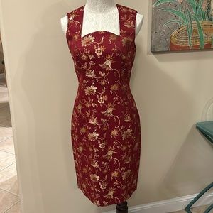 Red & Gold Sateen dress